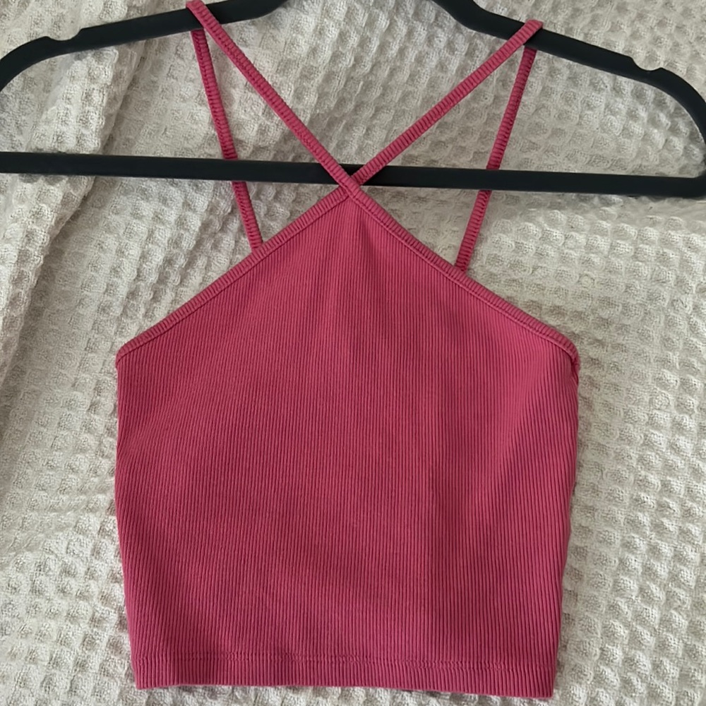 Hot pink Zara crop top